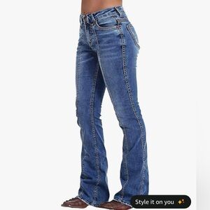 Flamingals Boot Cut Jeans for Women Mid Rise Butt Lifting Stretchy Trendy Bell S